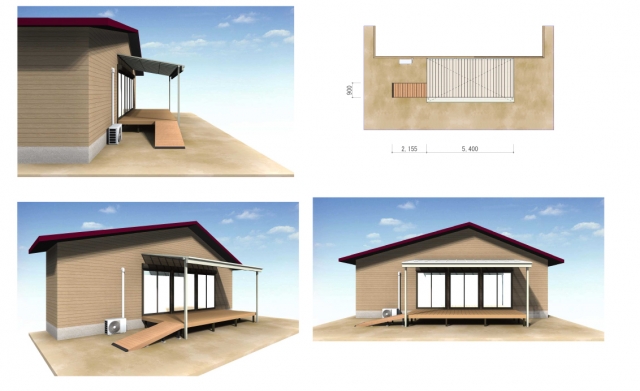 守山区　ウッドデッキ・テラス屋根　スロープ　F様