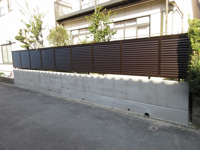 守山区　ブロック塀をフェンスに改修　地震対策　三協アルミ　シャトレナ３型