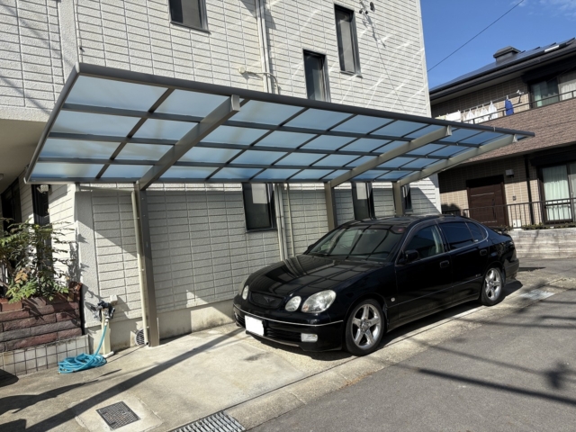 尾張旭市 カーポート連棟、三協アルミ カムフィエース(57.14)×24 H23既設カーポート解体