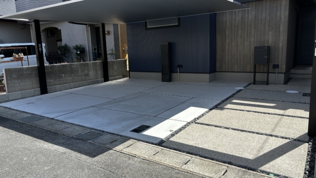 尾張旭市　アエラホーム　新築外構工事